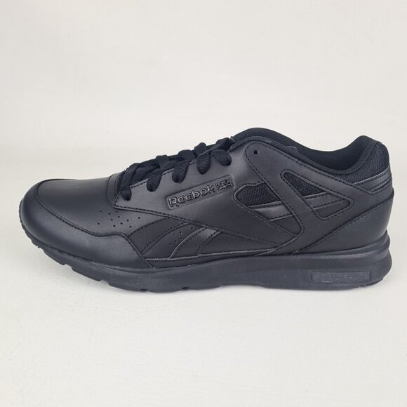Reebok Record Mile Classic Leather Men's Sneakers Black Running - Picture 1 of 9